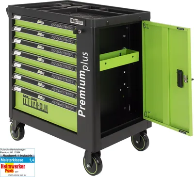Produktbild von Werkzeugwagen Premium plus leer 7 Schubladen Seitentür abschließbar Softclose Interloc