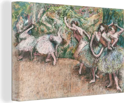Produktbild von OneMillionCanvasses® - Leinwandbilder - 140x90 cm, Ballettszene - Gemälde von Edgar Degas, Wandbilder Kunstdruck Wanddekoration - Foto auf Leinwand - Gemälde auf Holzrahmen
