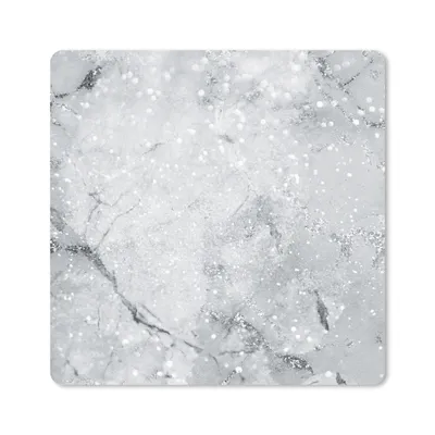 Produktbild von MuchoWow® Mauspad Mousepad Marmor - Glitter - Grau 20x20 cm - Mousepads - Maus Mat - Pad - Mausunterlage - Desk Mat - Bureauartikeln