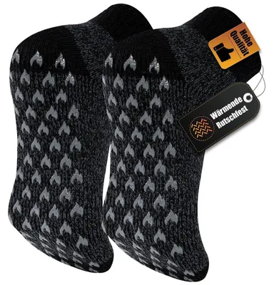 Produktbild von Kuschelsocken Herren warm dick mit Noppen 39-50 Grau 1 Paar