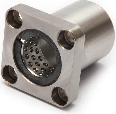 Produktbild von Hublager / Wellenlager 16mm STK16  mit quadratischem Flansch für Linearbewegung und Drehbewegung