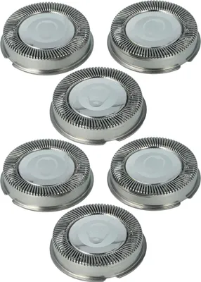 Produktbild von vhbw 6x Ersatz-Scherköpfe kompatibel mit Philips HS550, HS555, HS708, HS925, HS655, HS660, HS545 Elektrorasierer, Silber
