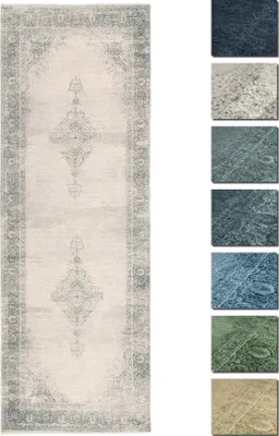 Produktbild von Kelim Vintage Teppich Wohnzimmer Creme 80 X 195 cm, Waschbar Boho Teppich Super Soft, Moderner Kurzflor Teppich