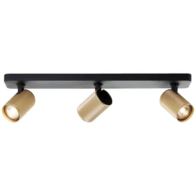 Produktbild von Spotbalken schwenkbar, 12x53x9cm, GU10, 345lm, schwarz/matt gold