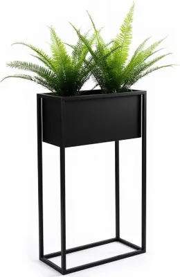Produktbild von FRAMADO, Pflanzenständer Petto, Metallregal, Blumenständer, 40x21x80cm, Schwarz