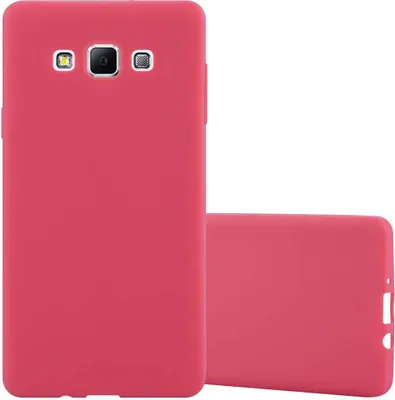 Produktbild von Cadorabo Hülle für Samsung Galaxy A7 2015 Schutzhülle in Rot Handyhülle TPU Silikon Etui Case Cover