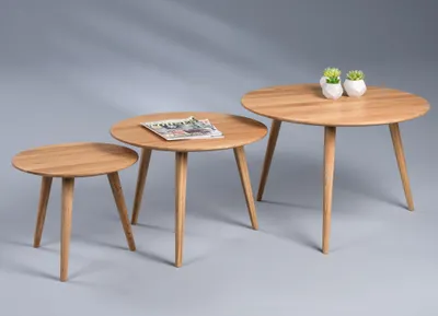 Produktbild von Couchtisch Oslo 1 in Wildeiche massiv -  H=35cm, D=45cm