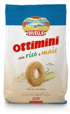 Zdjęcie produktu dla Ciastka Ottimini Riso e Mais 400g - Divella