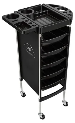 Image de Meuble de rangement, 6 tiroirs, roulettes universelles, couleur noire