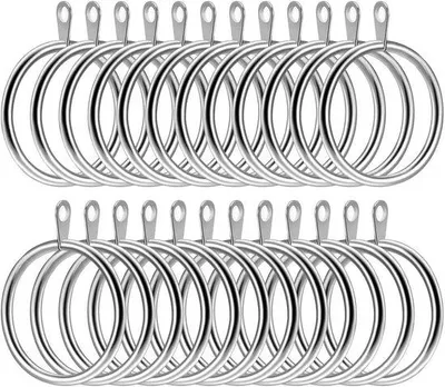 Immagine prodotto di Anelli per tende in metallo - set di 20 - per tende e tendaggi - diametro interno 45 mm