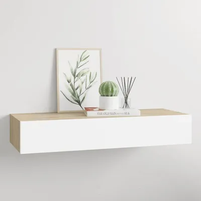 Immagine prodotto di vidaXL Scaffale a parete in rovere e bianco 60x23,5x10 cm MDF
