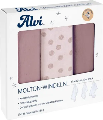 Produktbild von Alvi Mull Windeln 3er Pack - Curly Dots, Deckenverpackung, Sommer/Winter, Mehrfarbig, Junge/Mädchen