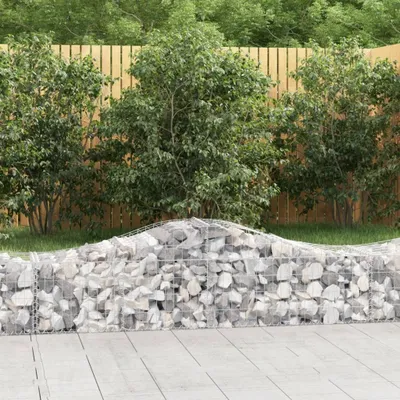 Produktbild von "Spring Sale"Gabionenkörbe - Moderne und langlebige - Gabionen mit Hochbogen - 15 Stk. 200x50x40/60cm Verzinktes Eisen DE469627 - Beete