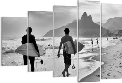Produktbild von Bild auf Leinwand - Leinwandbild - Meer Welle Surfen - 150x100cm - Wand Bild - Wanddeko - Leinwanddruck - Bilder - Kunstdruck - Wanddekoration - Leinwand bilder - Wandkunst - EG150x100-3745