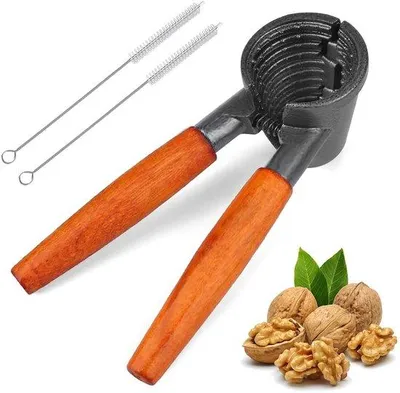 Produktbild von Ibenzoa® Edelstahl-Nussknacker mit ergonomischem Holzgriff – robuster Nussöffner für Walnüsse, Haselnüsse, Paranüsse und Mandeln