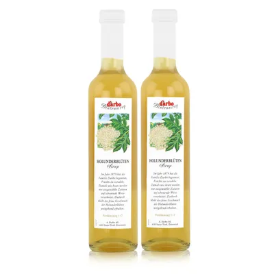 Produktbild von Darbo Holunderblüten Sirup 500ml - Cocktails Milchshakes Kaffeesirup (2er Pack)
