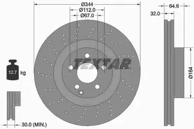 Produktbild von TEXTAR Bremsscheibe Artikel: 92224605