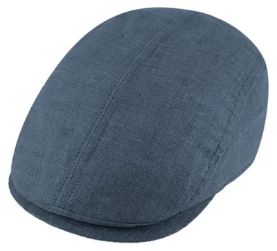 Fiebig unifarbenen sommerliche Leinen Flatcap in jeansblau