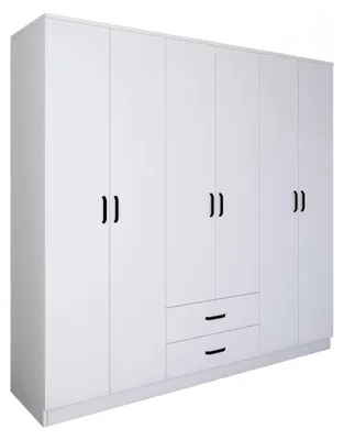 Produktbild von Copiano - Großer Kleiderschrank, 180x190h cm Weiß, 6 Regale