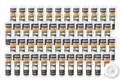 Produktbild von Isolbau Sanitär Silikon 48 x 300 ml Weiß - Hochelastischer Silikon-Dichtstoff für Abdichtungen & Fugen – Schimmelresistent, wasserdicht -  Kartusche
