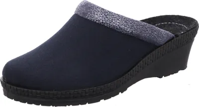 Produktbild von Rohde Damen Pantoffel Hausschuh gepolstert Keilabsatz stadt-50 2459, Größe:41 EU, Farbe:Blau