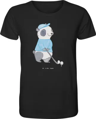 Produktbild von Mr. & Mrs. Panda Shirt Panda Golfen Größe L - Schwarz - Geschenk, Golfplatz, Golf spielen, T-Shirt Herren, Herren-T-Shirt, mit Spruch, Golfturnier, Verein, Tshirt