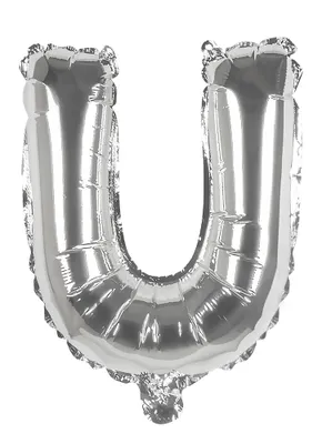 Produktbild von Folienballon silber 36 cm Buchstabe U