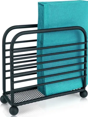 Image de Porte-serviettes Porte-serviettes Porte-mouchoirs Métal Noir Table Cuisine