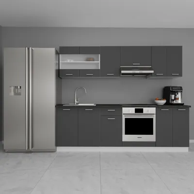 Produktbild von VCM 8-tlg Einbauküche | Maße ca. H. 145 x B. 240 x. T. 46 cm | Küchenzeile | Küchenblock | Komplettküche - Esilo