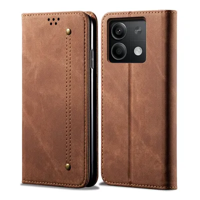 Obrázek produktu pro Pouzdro pro Xiaomi Redmi 13C 5G, Kožené Peněženkové Pouzdro s Magnetickým Uzavíráním a Stojánkem hnědé