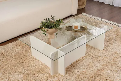 Immagine prodotto di Skye Decor, Flavio - Wooden White, tavolino, bianco legno, pannello truciolare rivestito al 100% in melamina, 105 x 65 x 30 cm