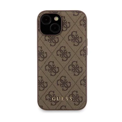 Produktbild von Guess 4G Metal Logo Hüllenset Für Iphone 15 + 5000 Mah Magsafe Powerbank - Braun
