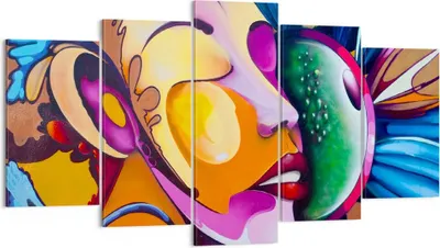 Produktbild von Bild auf Leinwand - Leinwandbild - Abstraktion modern - 160x85cm - Wand Bild - Wanddeko - Leinwanddruck - Bilder - Kunstdruck - Wanddekoration - Leinwand bilder - Wandkunst - EA160x85-3521