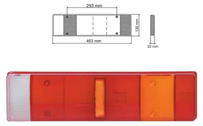 Productafbeelding van Linse, lampglas voor remlicht, Iveco Daily, Stralis, type YP-84C