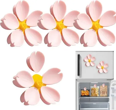 Produktbild von PolkaHome® 20 Stück Beutelclips mit Magnet, Gefrierbeutel-Verschlussclips für Snacks, Chips, Süßigkeiten – Kirschblüten-Design