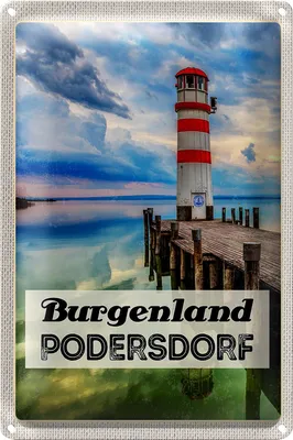 Produktbild von Blechschild Reise 20x30cm Purgenland Podersdorf Leuchtturm Meer