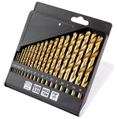 Immagine prodotto di Punte per metallo HSS TiN 1-10 mm, set da 19 pezzi