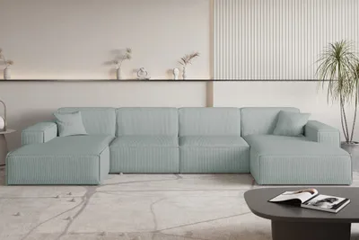 Produktbild von Wohnlandschaft Sofa U-Form CELES PREMIUM in Stoff Scala Saphirblau