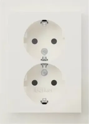 Produktbild von Berker 47597009 Doppelsteckdose SCHUKO ADP erh.BS K.1 polarweiß glänzend