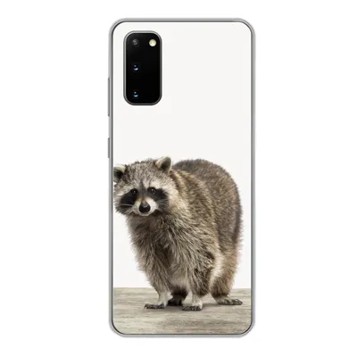 Produktbild von MuchoWow® Handyhülle Schutzhülle Hülle für Samsung Galaxy S20 Waschbär - Tiere - weißer Hintergrund - Jungen - Mädchen - Kinder Silikon Softcase Handy Hülle - Bild