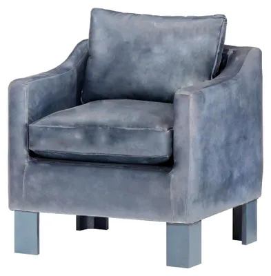 Produktbild von Sessel Clubsessel Cocktailsessel Loungesessel Relaxsessel Polstersessel Ledersessel Ruhesessel Grau Echtleder 63x55x60cm