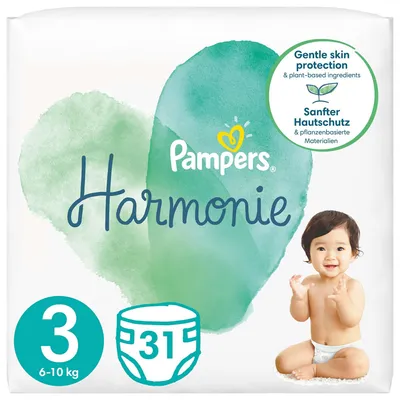 Produktbild von Pampers Harmonie (Pure) Windeln, Größe 3, 6-10 kg, 31 Stück