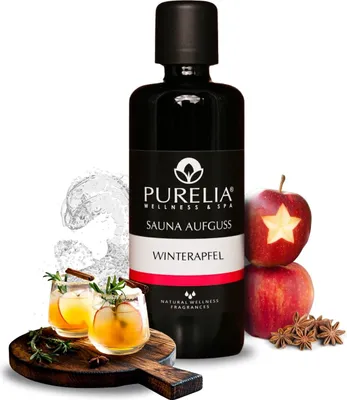 Immagine prodotto di PURELIA Concentrato per sauna Mela invernale 100 ml Concentrato naturale per sauna - oli essenziali puri