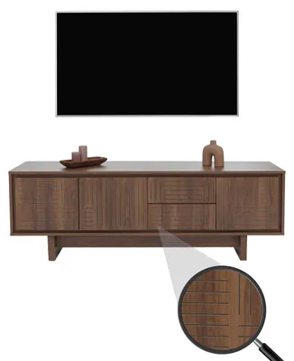 Produktbild von TV-Rack MCW-O34, TV-Board Fernsehtisch Lowboard Kommode, Schubladen Ablagen, Melamin 51,5x150x39,5cm  braun