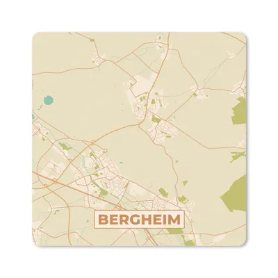 Produktbild von MuchoWow® Mauspad Mousepad Karte - Bergheim - Vintage - Stadtplan 20x20 cm - Mousepads - Maus Mat - Pad - Mausunterlage - Desk Mat - Bureauartikeln