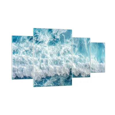 Produktbild von Bilder auf glas - Meer Welle Ozean - 160x90cm - Glasbilder - Wandbilder - Kunstdruck - zum Aufhängen bereit - Wanddekoration aus Glas - Glas Bilder - Wandbild auf Glas - 4 Teile - GDL160x90-4067