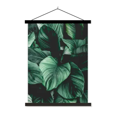 Produktbild von MuchoWow® Textilposter Dschungel - Blätter - Tropisch - Pflanzen - Natur 40x53 cm mit schwarzem Rahmen - Abbildung