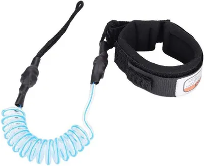 Produktbild von Stand Up Paddle Board Sicherheitsleine, 5 mm Coiled Spring Fußschlaufe, Edelstahl, Verstellbarer Neoprenriemen