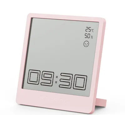 Obrázok produktu pre Budík Qingping s Bluetooth, hodiny, teplomer, vlhkomer, časovač, 6 v 1, Bluetooth 5.0, ružový