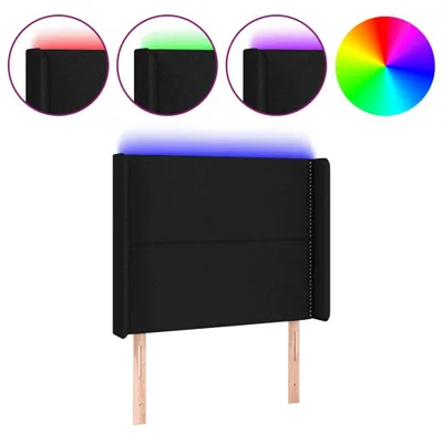 Produktbild von vidaXL LED Kopfteil Schwarz 93x16x118/128 cm Stoff